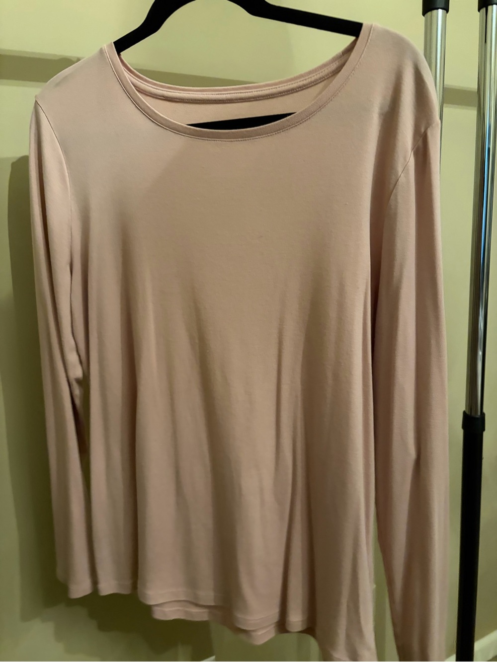 a new day Long Sleeve Scoop Neck Top - Light Blush